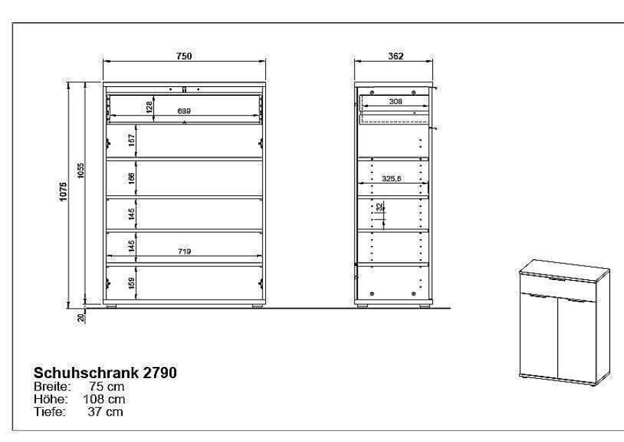 GERMANIA Schuhschrank Fremont | Dielen- & Garderobenschranke