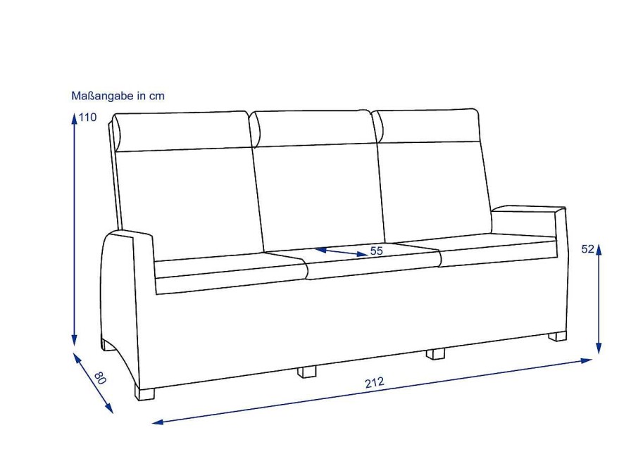 SANSIBAR Gartensofa Sansibar 3-Sitzer Wyk | Gartenserien