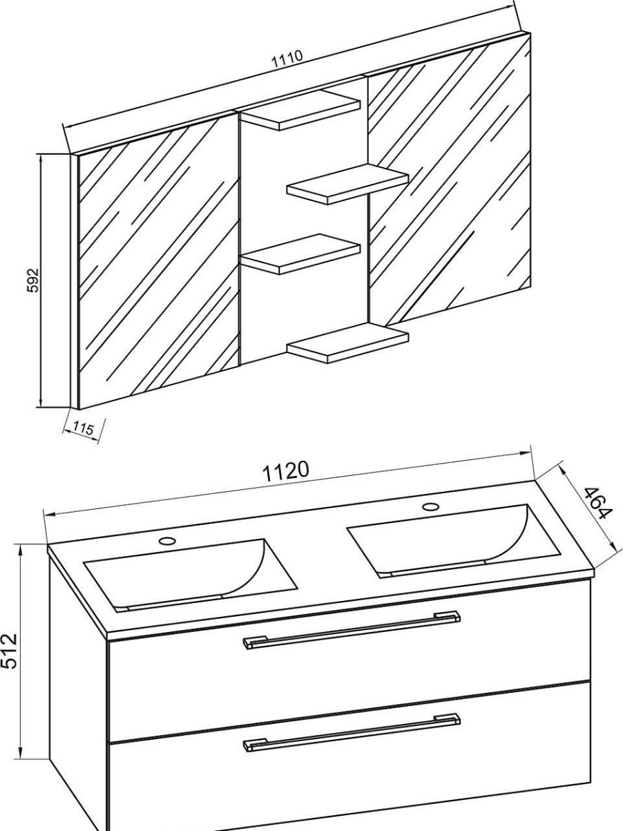 VCM Badezimmerset Budasi | Komplette Badezimmer