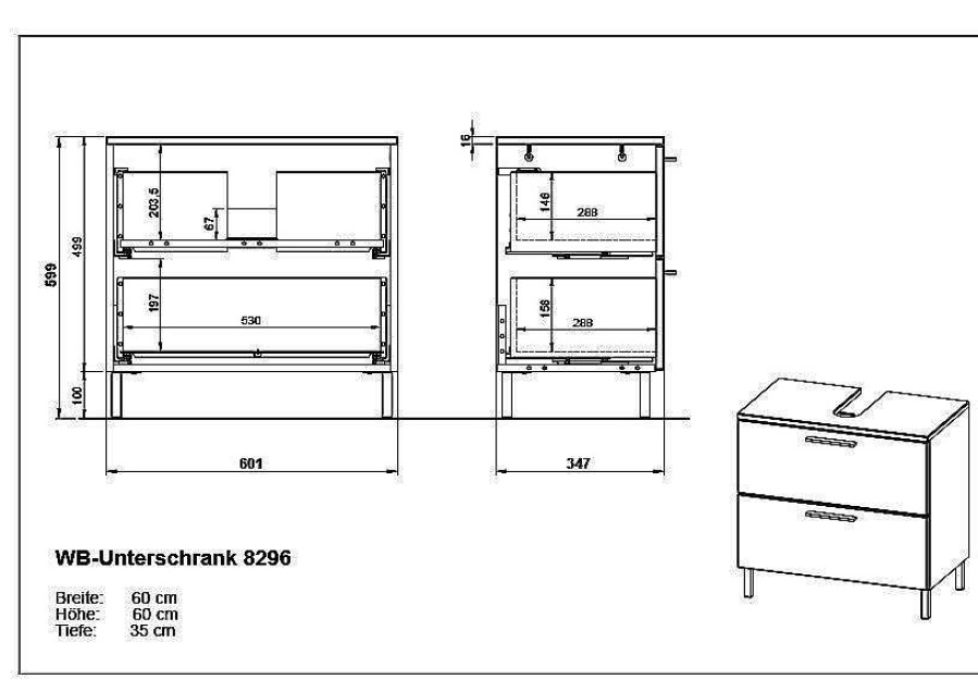 GERMANIA Waschbeckenunterschrank Arvada | Waschbeckenunterschranke