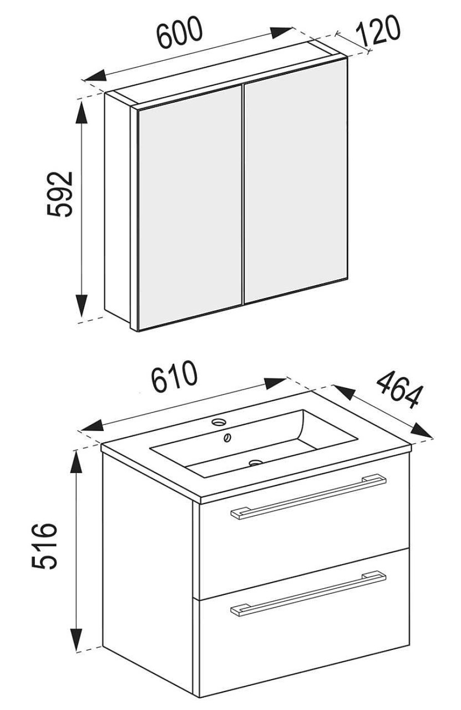 VCM Badezimmerset Badinos | Komplette Badezimmer