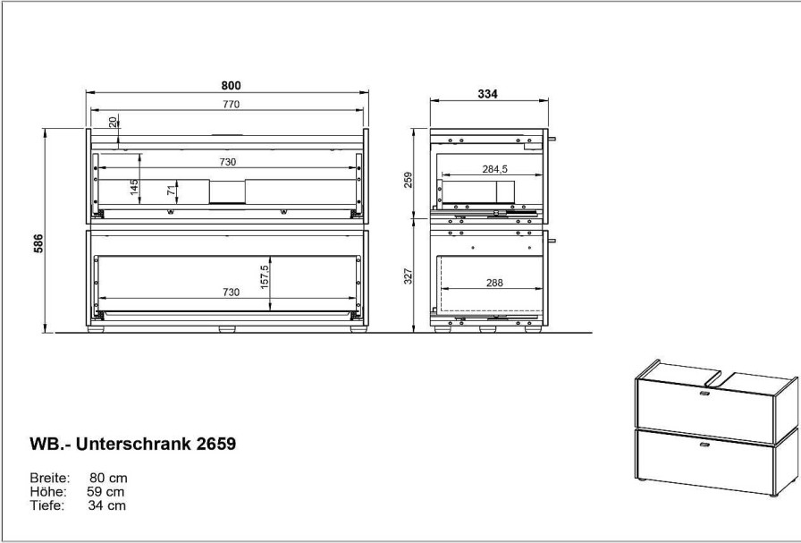 HARPER Waschbeckenunterschrank Harper Gifu | Waschbeckenunterschranke