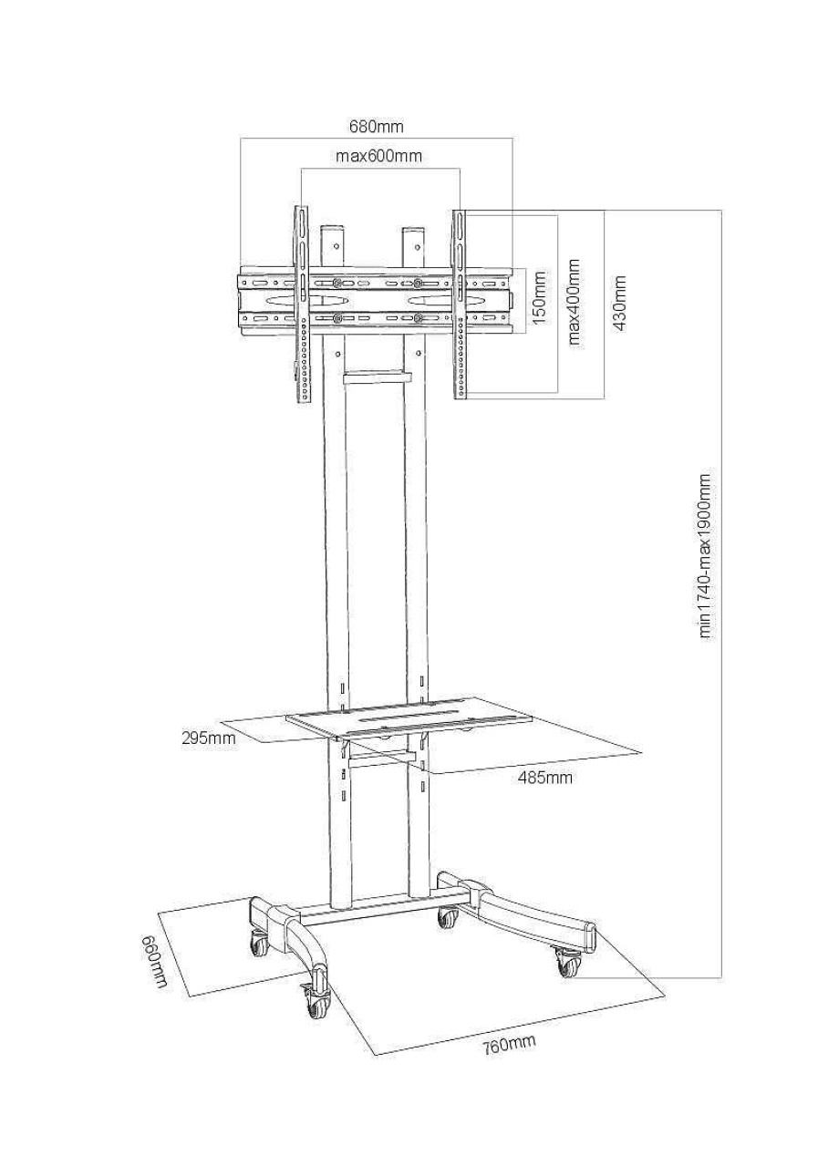 VCM Standfus B-Ms Ms B-Ms | Tv- & Mediamobel