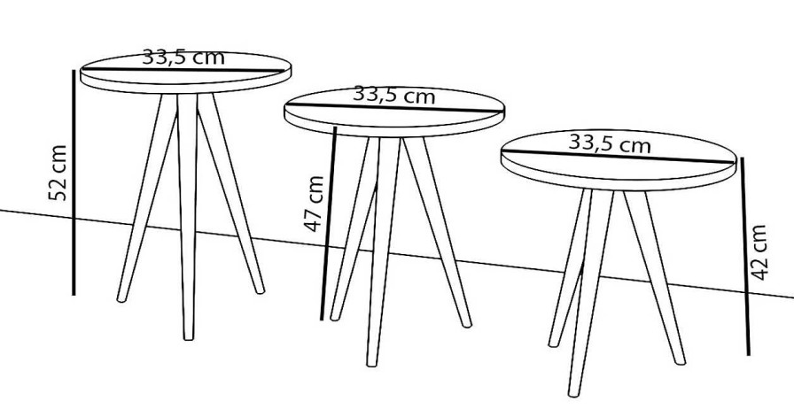 VCM Beistelltisch 3Er Set Barilo | Beistelltische