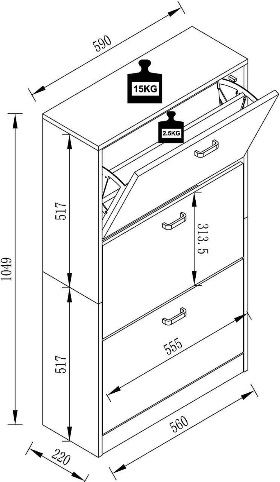 VCM Schuhschrank Sipos | Schuhschranke Und -Regale