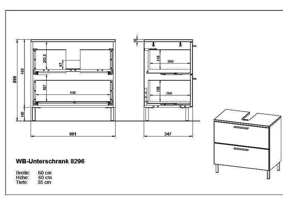 GERMANIA Waschbeckenunterschrank Arvada | Waschbeckenunterschranke