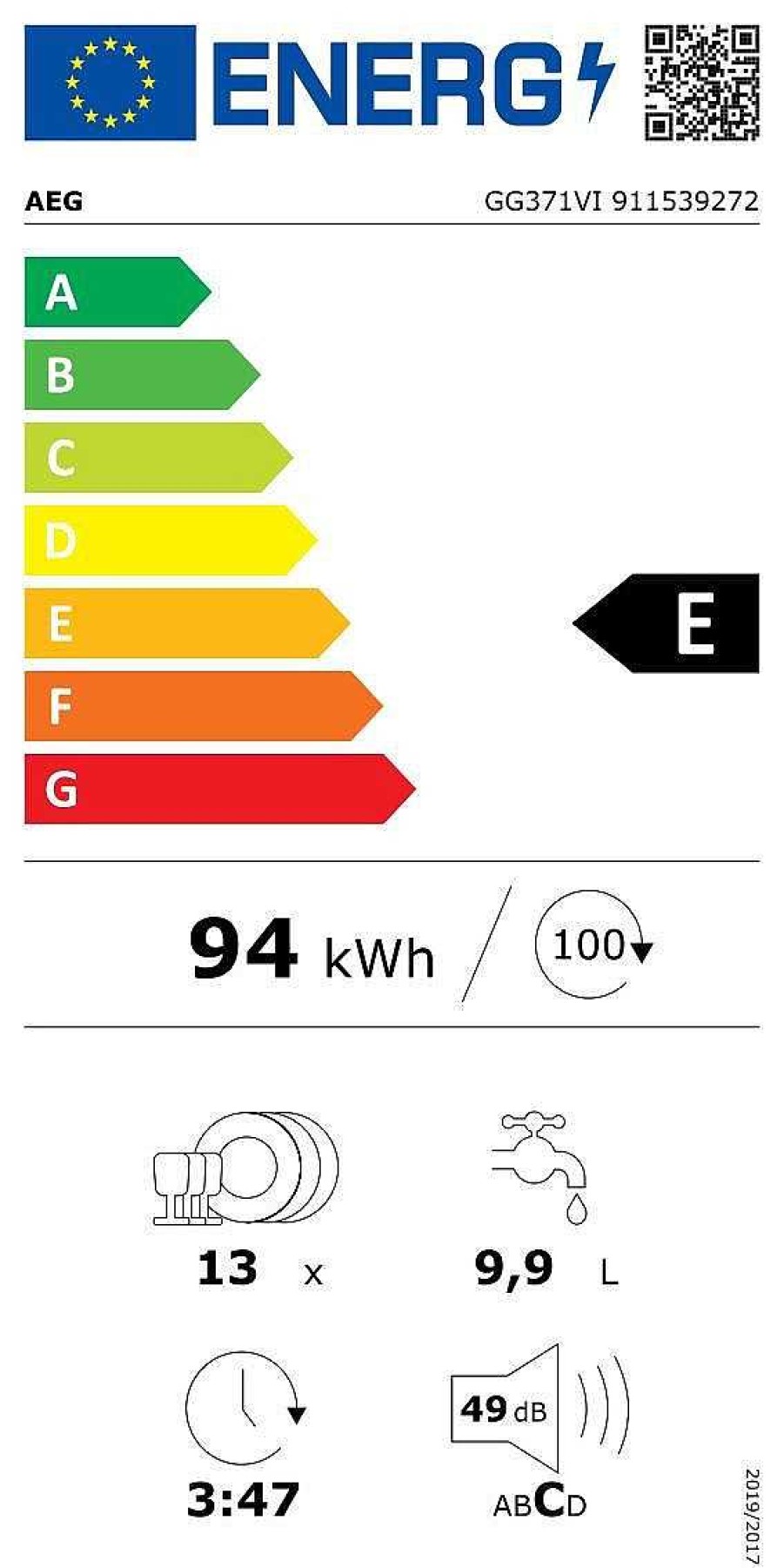 AEG Geschirrspuler Aeg Gg371Vi | Geschirrspuler