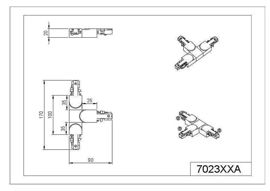 TRIO-Leuchten T-Verbinder Duoline | Zubehor